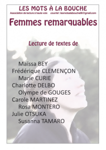 Affiche de nos représentations lors de la journée de la femme