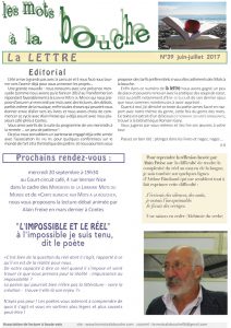 lettre mensuelle des mots à la bouche numéro 39