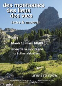 événement des mots à la bouche lecture scéniques en mars 2018