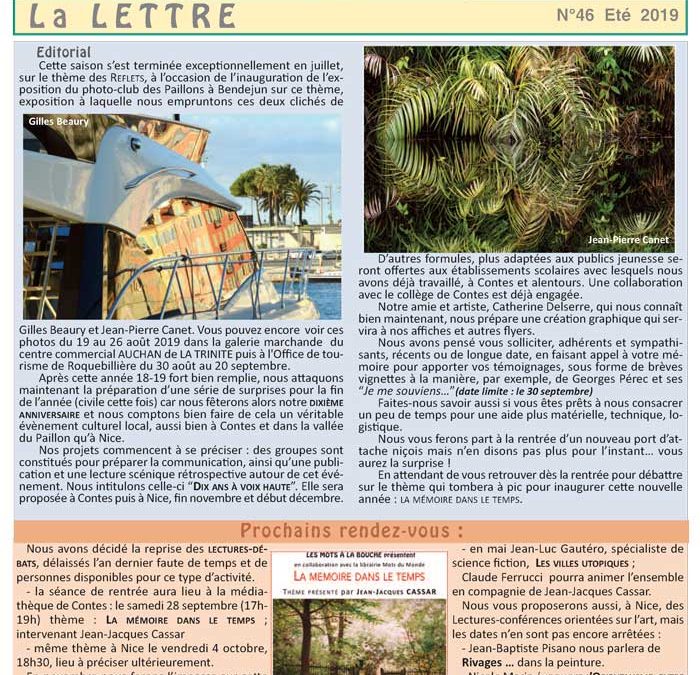 Lettre 46 – Été 2019