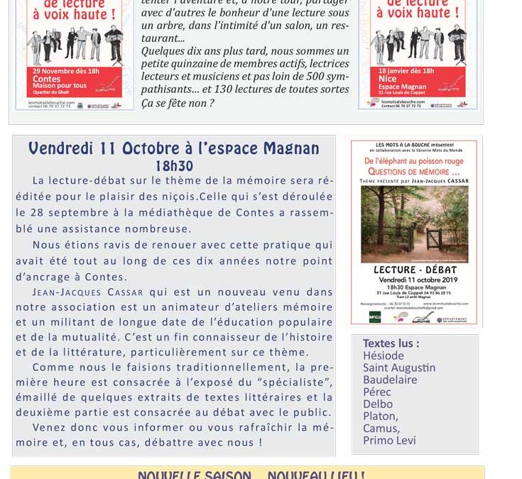 Lettre Express – Octobre 2019