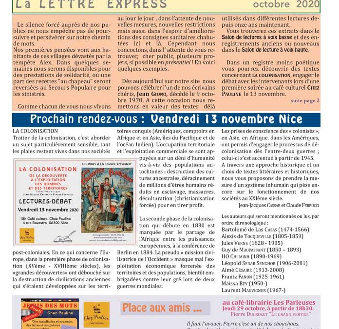 Lettre Express – Octobre 2020