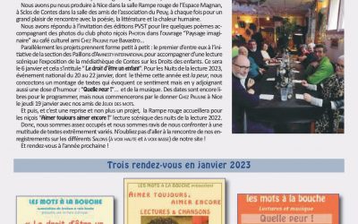 Lettre 59 – Décembre 2022