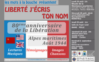 Liberté j’écris ton nom  vendredi 30 août 20h30 à Contes